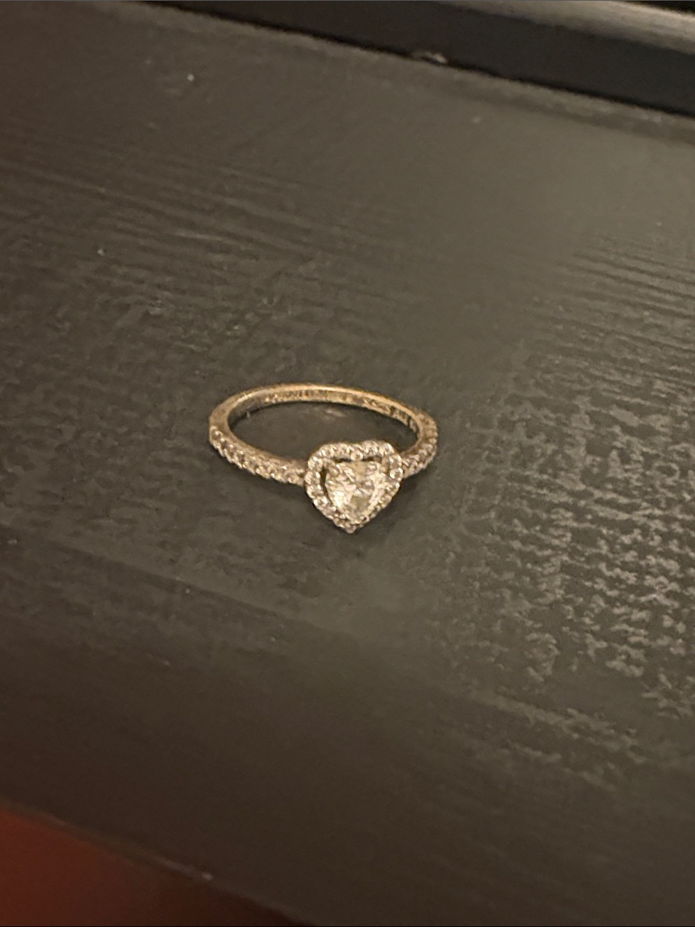 Pandora Sparkling Elevated Heart Ring-Size 7 (NO ORIGINAL BOX)